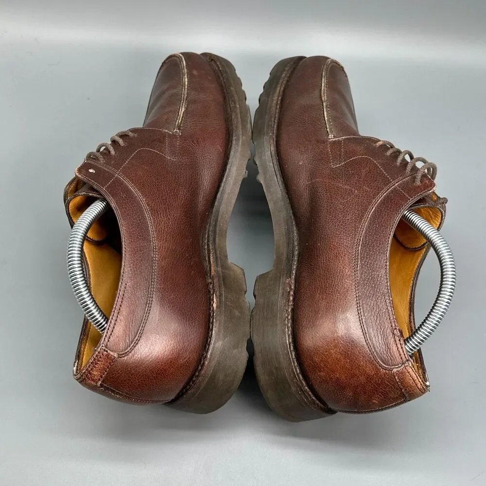 John Lobb Barros Mens 9 Dark Brown Leather Derby Shoes Lace-Up Low Top Casual